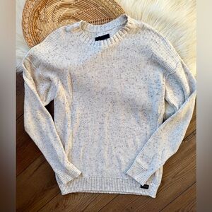 Hollister Cream Speckled Ribbed Crewneck Sweater Size Medium
